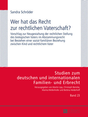 cover image of Wer hat das Recht zur rechtlichen Vaterschaft?